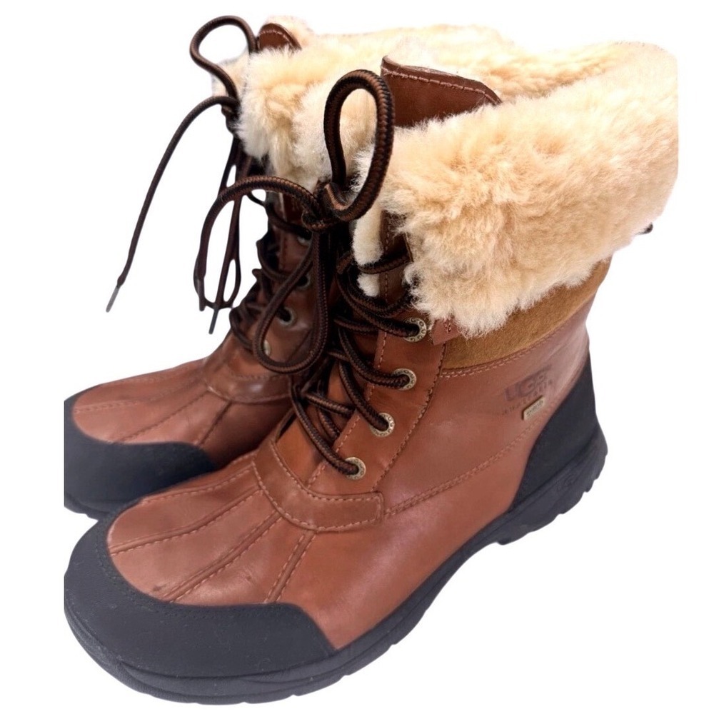 UGG Australia Adirondack Boots Mens Sz 11 Brown Leather Waterproof Winter Vibram